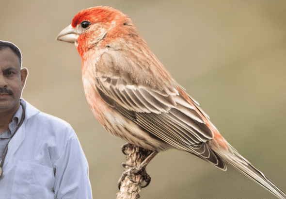 Finch Puffing Feathers