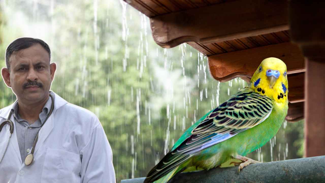 Budgerigar care in rain
