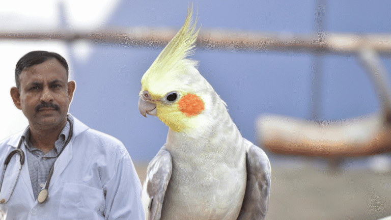 Cockatiel Sleeping on One Leg